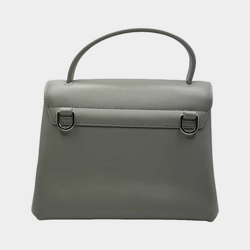 3.1 Philip Lim women's grey leather handbag with metal swirl buckle