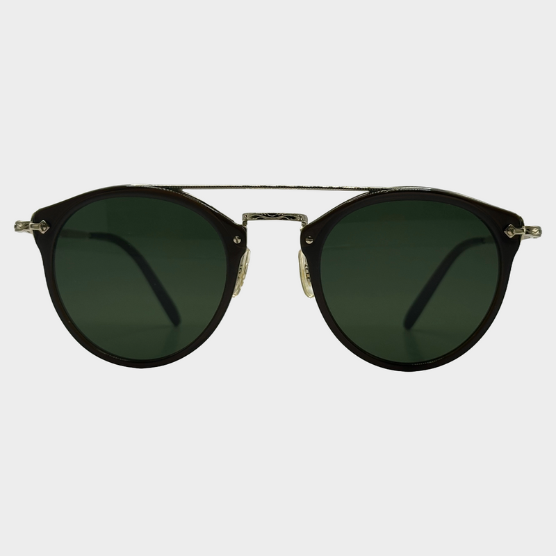 Oliver Peoples women's black rim sunglasses with gold-tone hardware