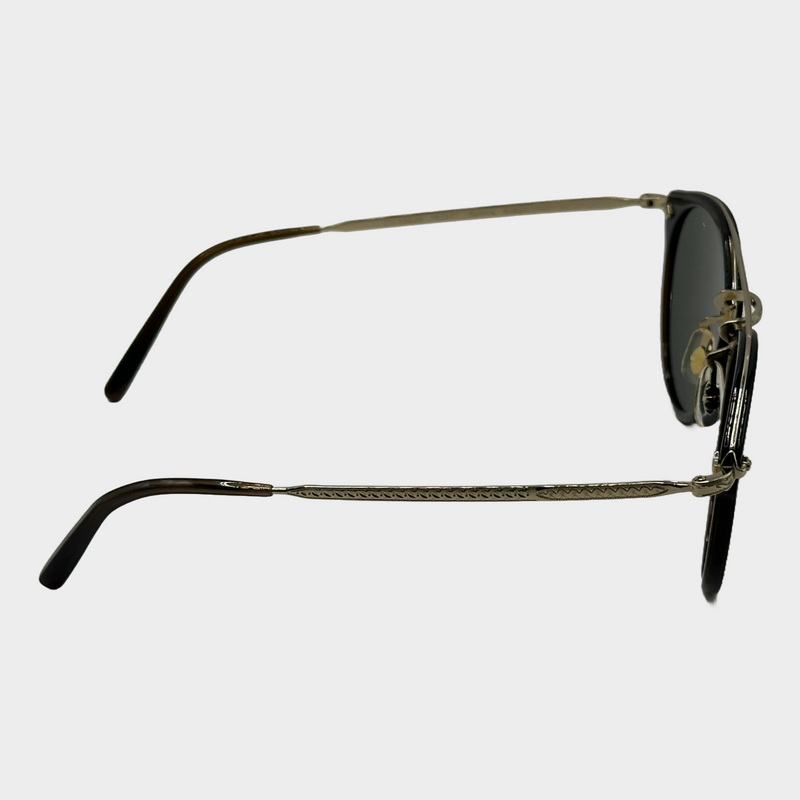 Oliver Peoples women's black rim sunglasses with gold-tone hardware