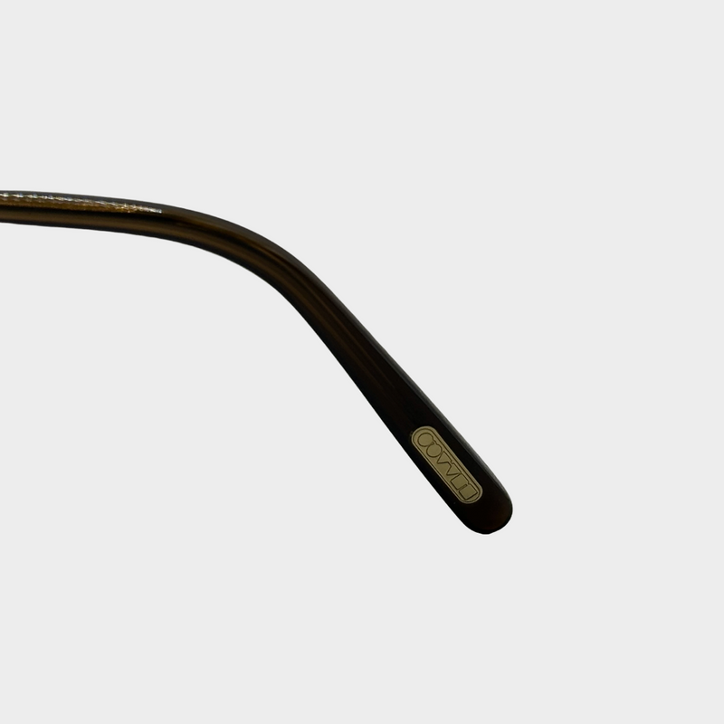 Oliver Peoples women's black rim sunglasses with gold-tone hardware