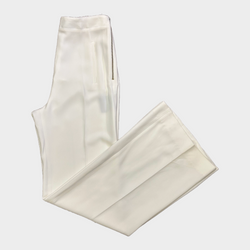 Roland Mouret women's white viscose straight trousers