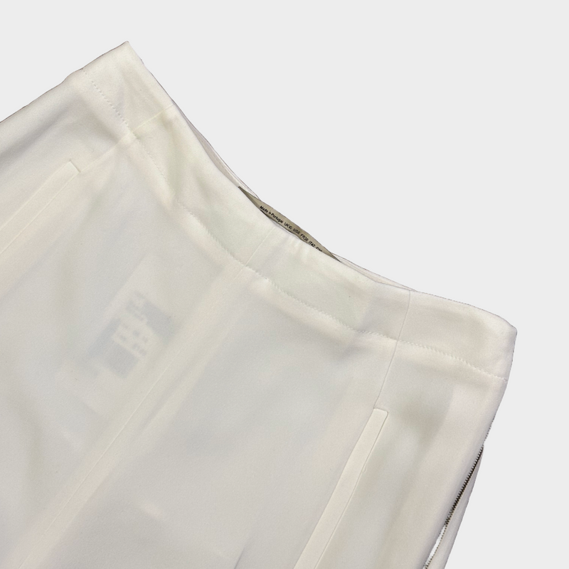 Roland Mouret women's white viscose straight trousers