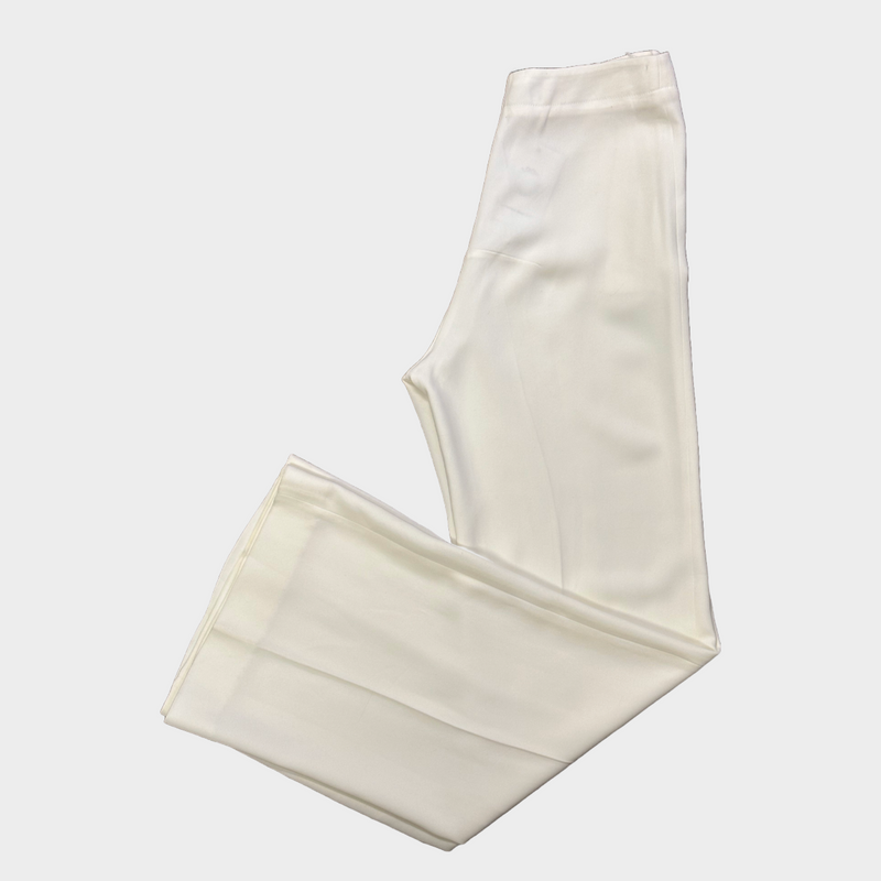 Roland Mouret women's white viscose straight trousers