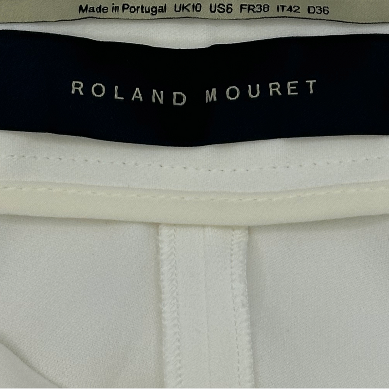 Roland Mouret women's white viscose straight trousers