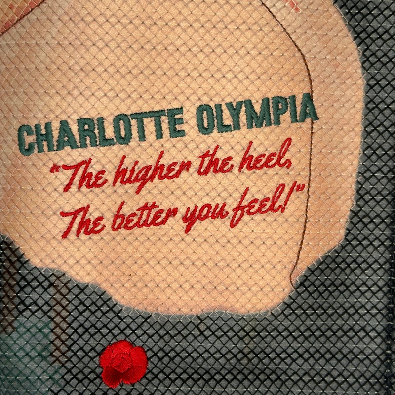 Charlotte Olympia multicoloured silk stockings secret pouch
