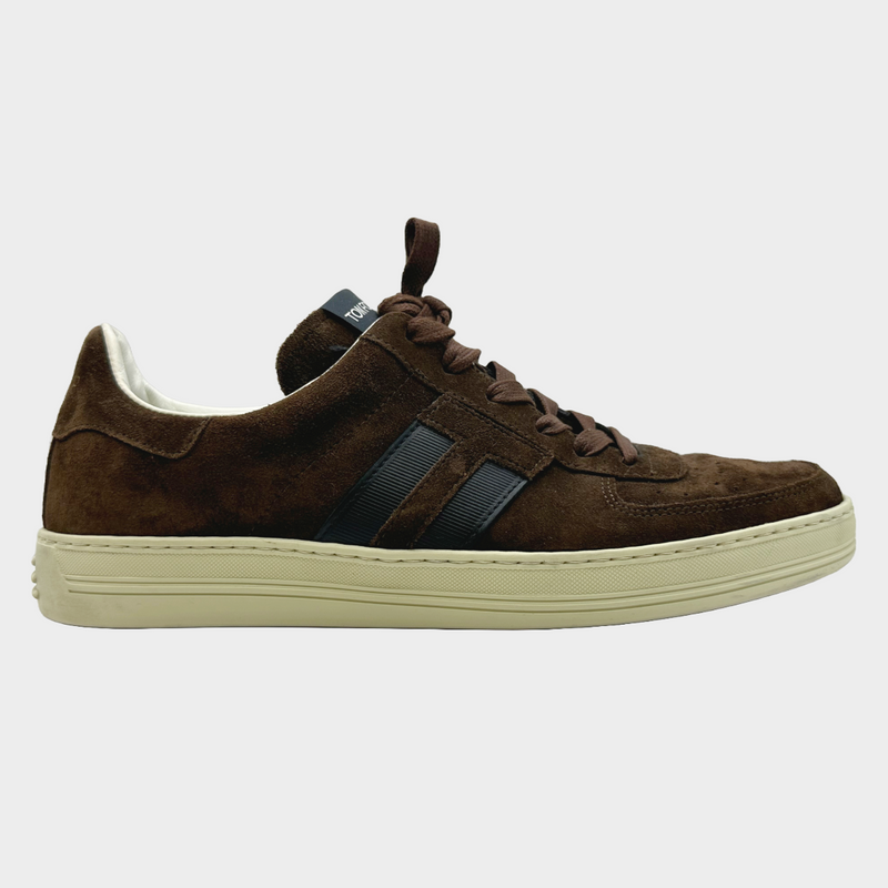 Tom Ford men's brown and black suede trainers