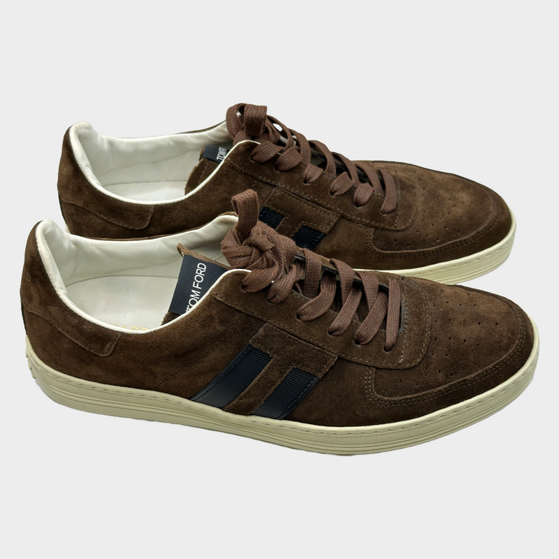 Tom Ford men's brown and black suede trainers