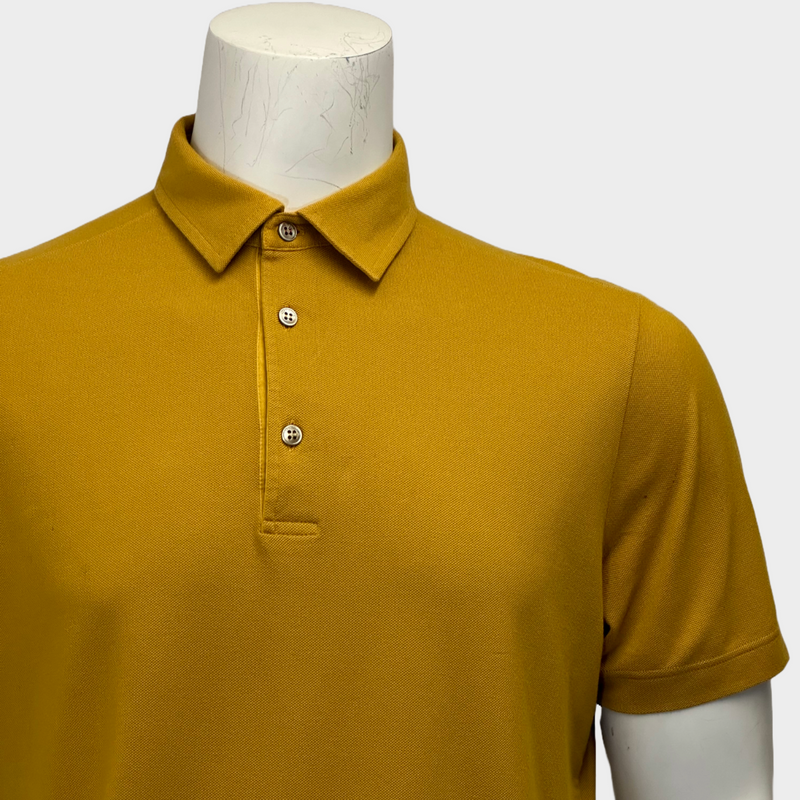 Loro Piana men's yellow cotton polo shirt