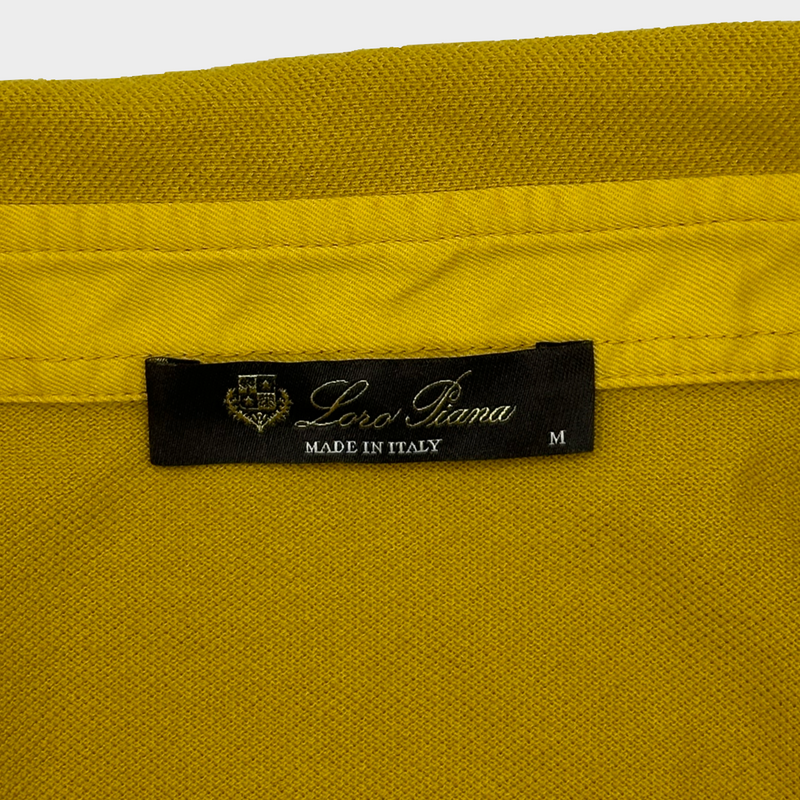 Loro Piana men's yellow cotton polo shirt
