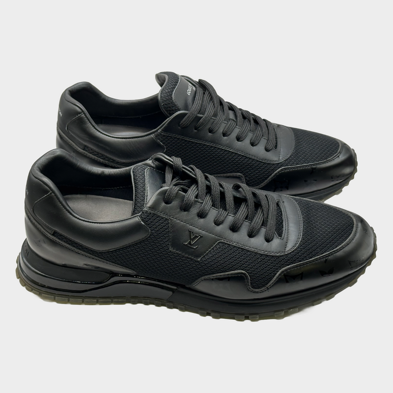 Louis Vuitton men's black monogram trainers