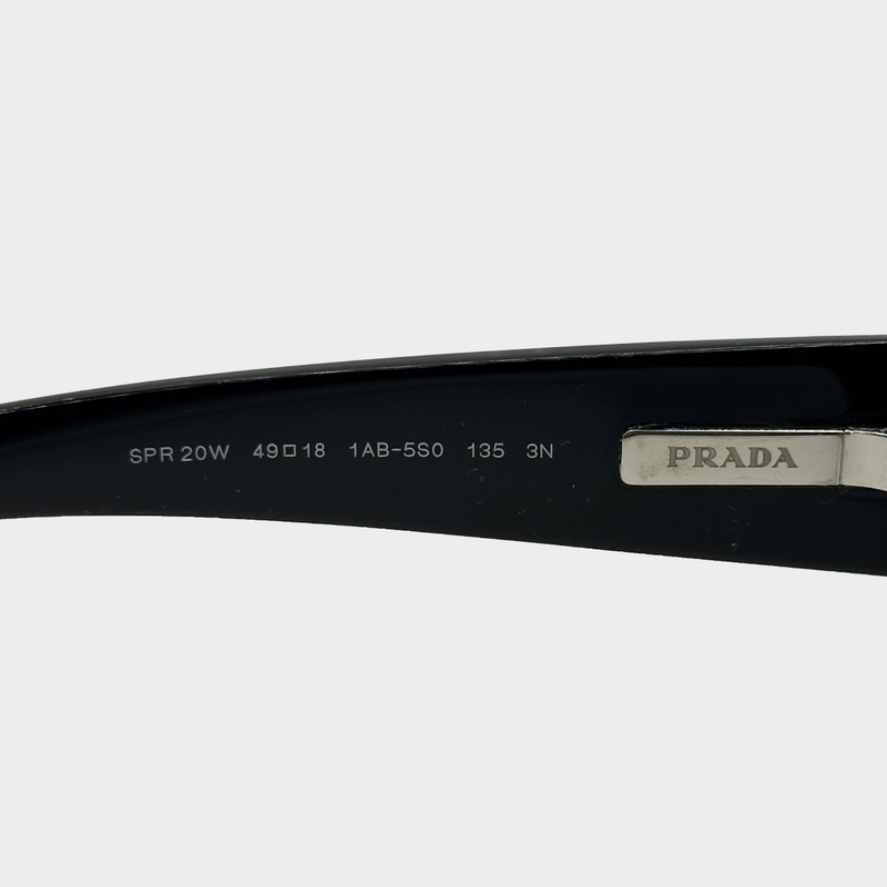 Prada black acetate logo sunglasses