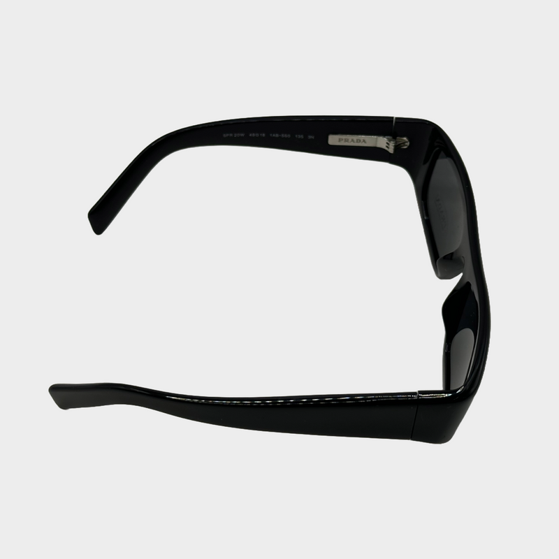 Prada black acetate logo sunglasses