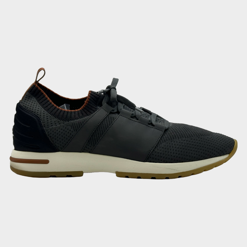 LORO PIANA navy leather and mesh 360 flexy walk sneakers