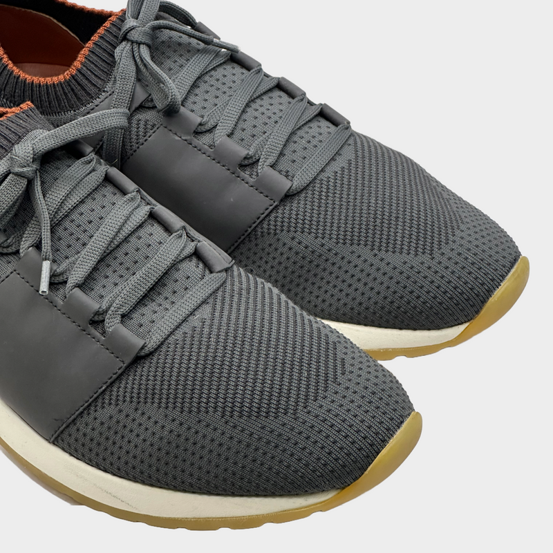 LORO PIANA navy leather and mesh 360 flexy walk sneakers