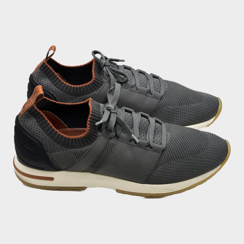 LORO PIANA navy leather and mesh 360 flexy walk sneakers
