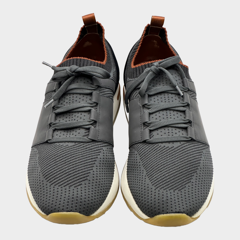 LORO PIANA navy leather and mesh 360 flexy walk sneakers