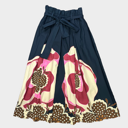 La Double J multicoloured flower print cotton pleated maxi skirt