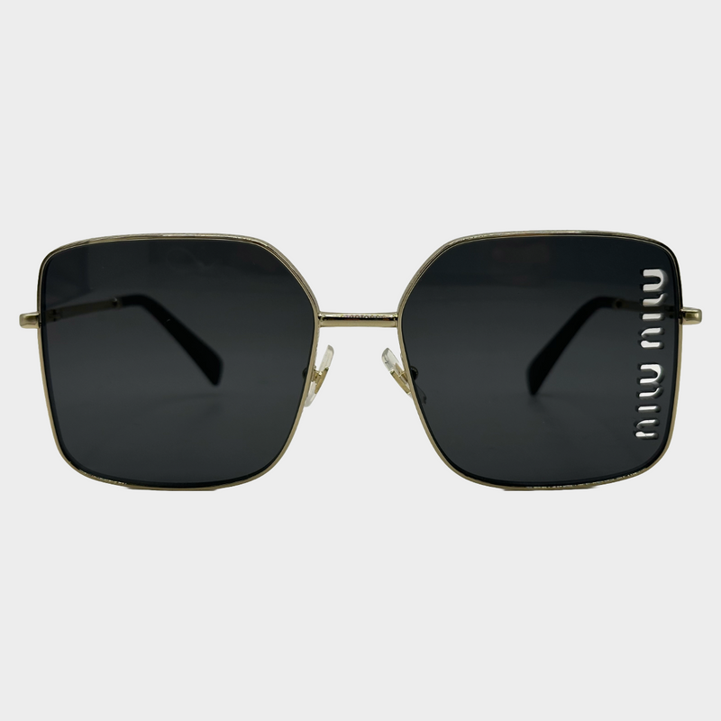 Miu Miu women's square metal sunglasses with laser cut detail