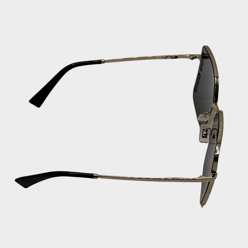 Miu Miu women's square metal sunglasses with laser cut detail