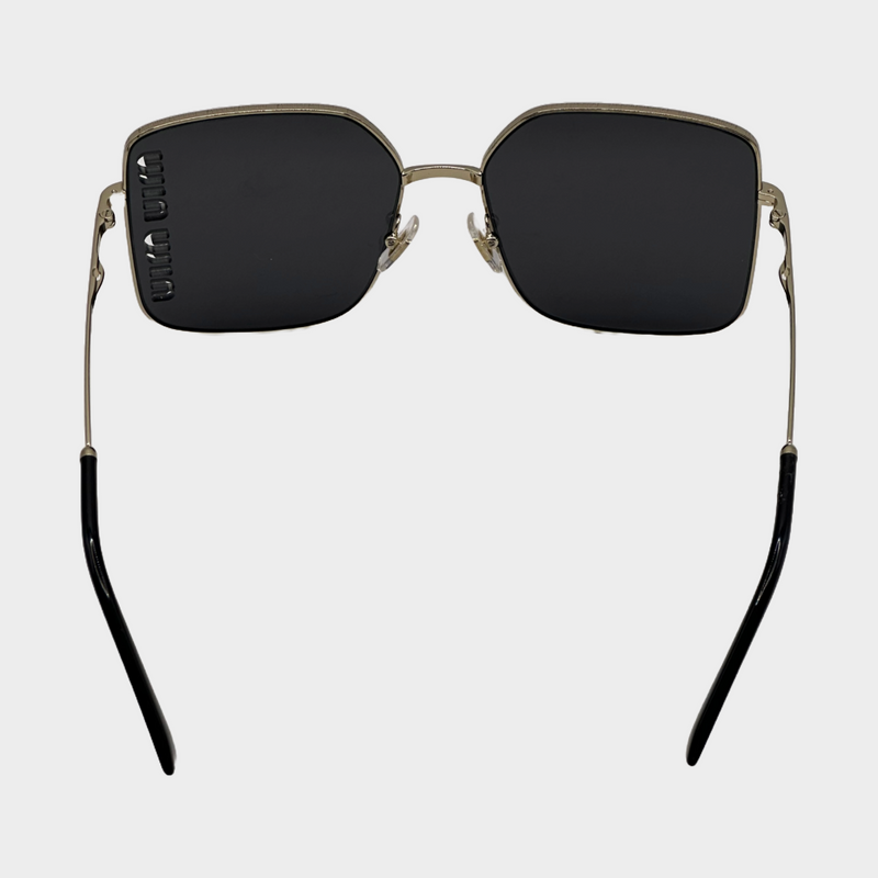 Miu Miu women's square metal sunglasses with laser cut detail