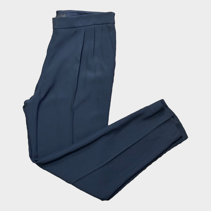 The row women's navy viscose pleated trouser