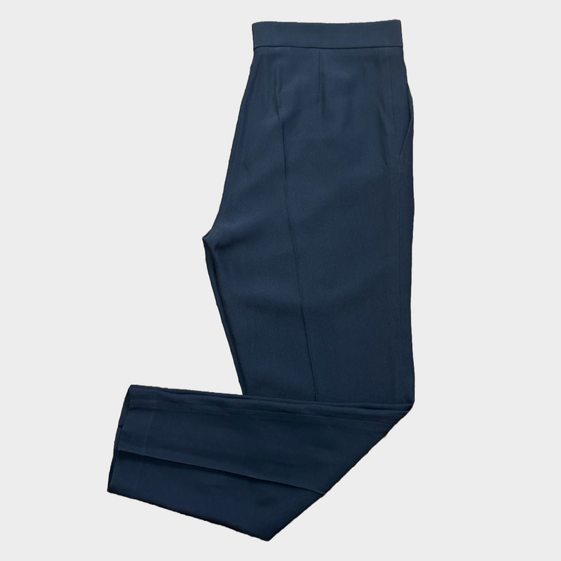 The row women's navy viscose pleated trouser
