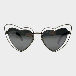 SAINT LAURENT metal mirror heart shape sunglasses