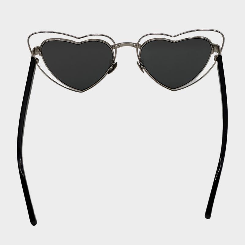 SAINT LAURENT metal mirror heart shape sunglasses