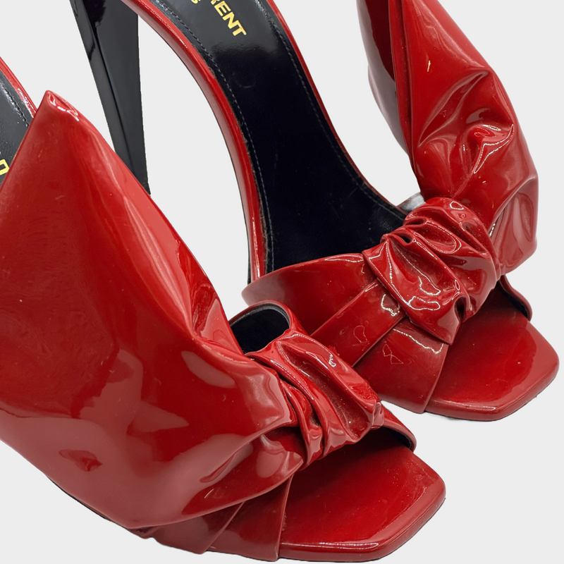 Saint Laurent red patent leather Freja Bow heels