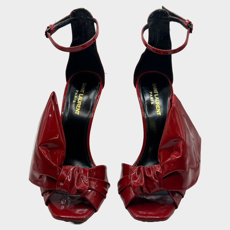 Saint Laurent red patent leather Freja Bow heels