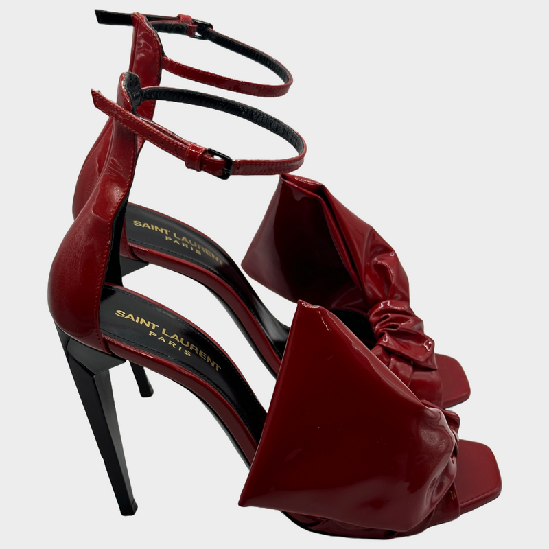 Saint Laurent red patent leather Freja Bow heels