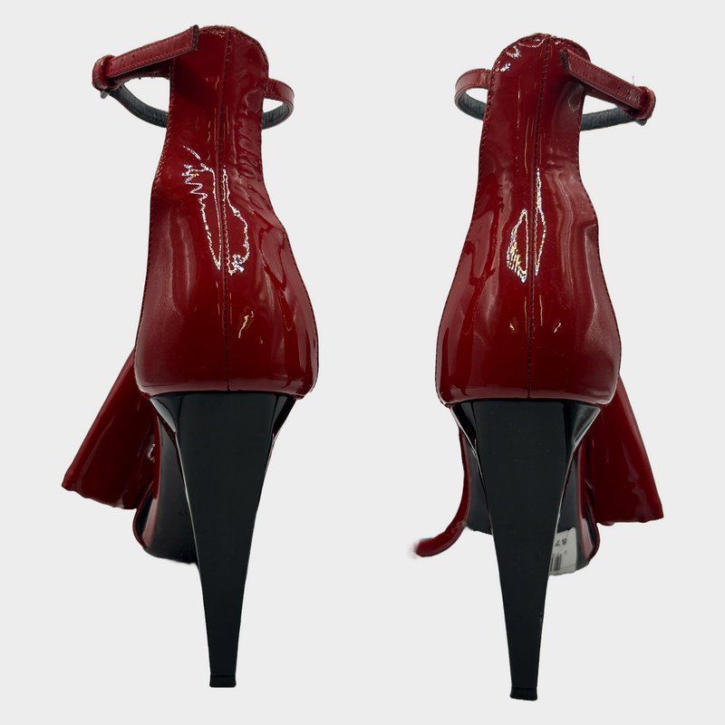 Saint Laurent red patent leather Freja Bow heels