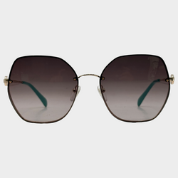 Emilio Pucci women's rose gold and turquoise metal geometrical sunglasses