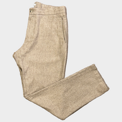 Boglioli men's beige wool elasticated waist trousers