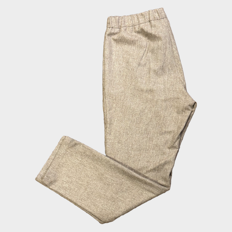 Boglioli men's beige wool elasticated waist trousers