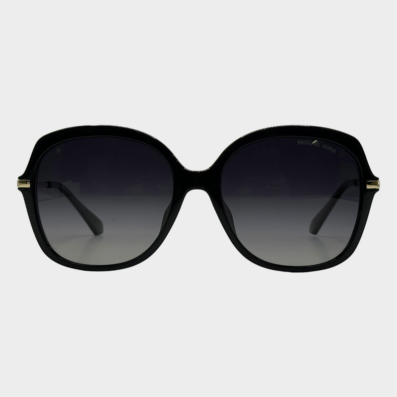 Michael Kors women's black rounded sunglasses with gold tone hardware