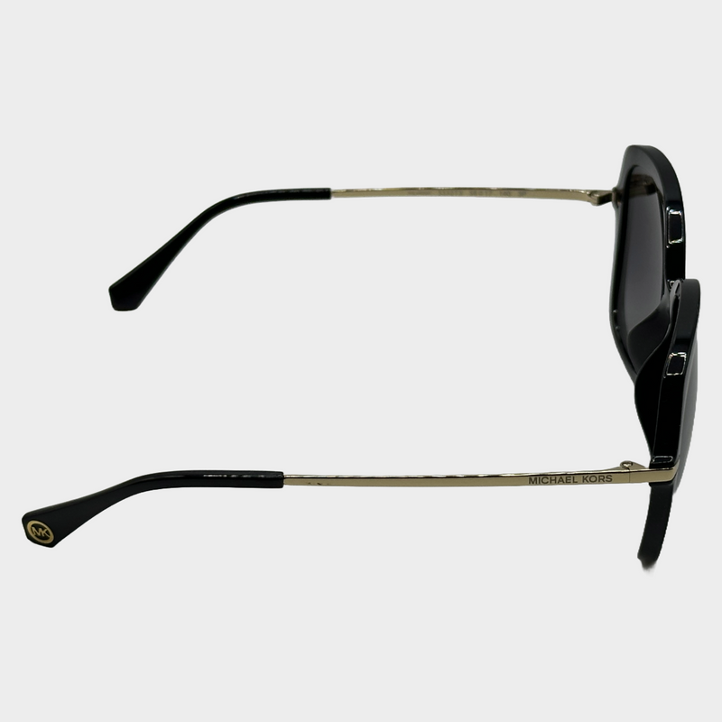Michael Kors women's black rounded sunglasses with gold tone hardware