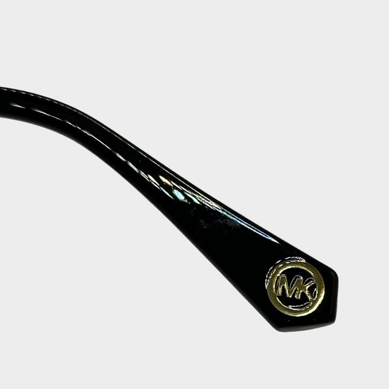 Michael Kors women's black rounded sunglasses with gold tone hardware