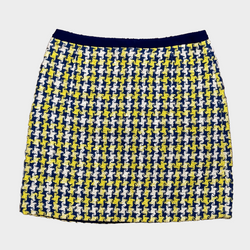 MIU MIU blue and yellow tweed mini skirt