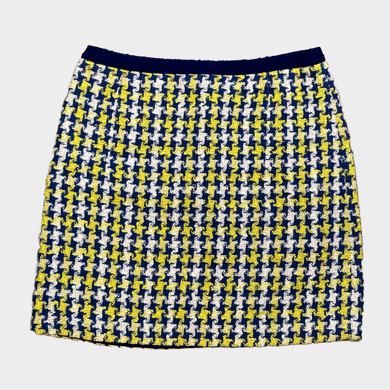 MIU MIU blue and yellow tweed mini skirt