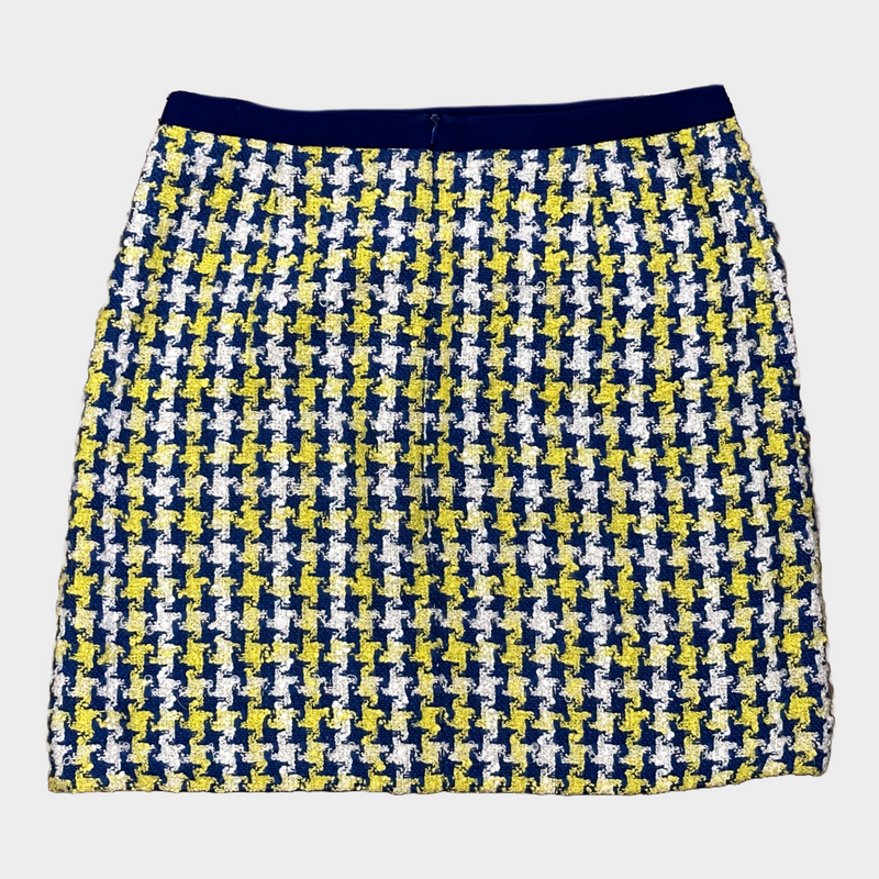 MIU MIU blue and yellow tweed mini skirt