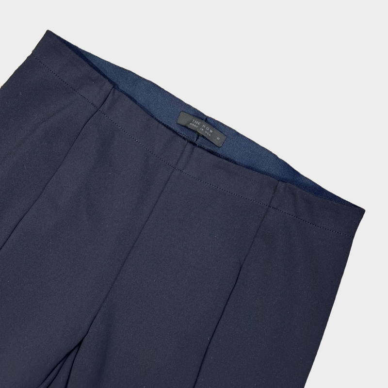 The Row women's navy neoprene cropped trousers