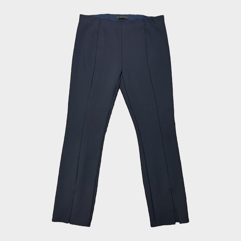 The Row women's navy neoprene cropped trousers