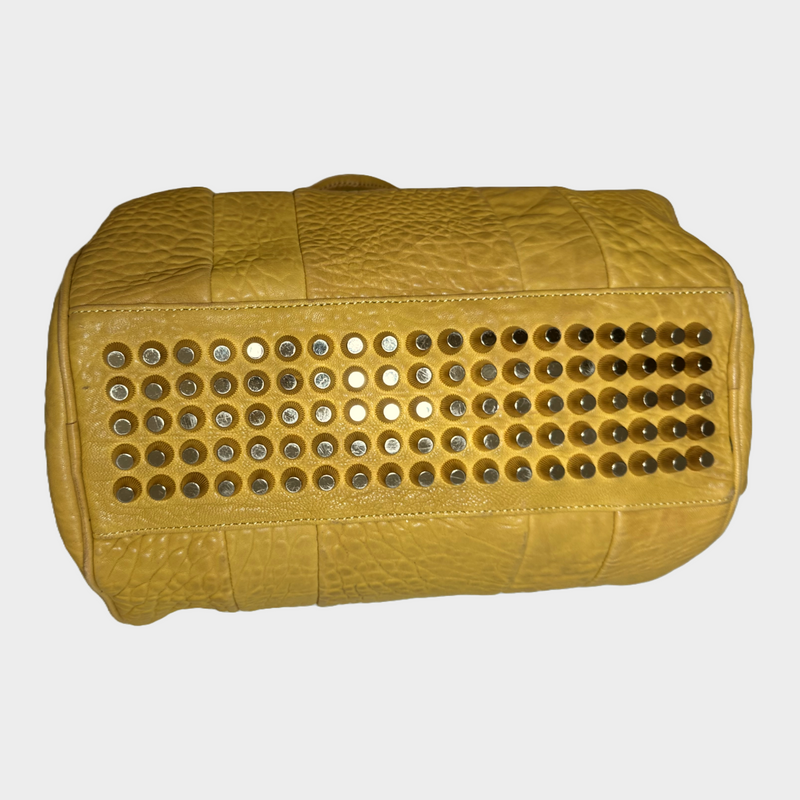 Alexander Wang yellow pebbled lambskin leather Rocco duffle bag