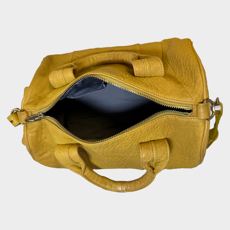 Alexander Wang yellow pebbled lambskin leather Rocco duffle bag