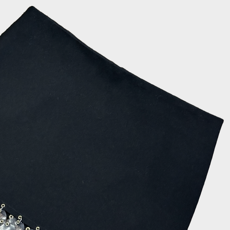 Paco Rabbane black PVC rings mini skirt