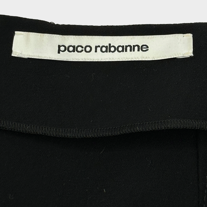 Paco Rabbane black PVC rings mini skirt