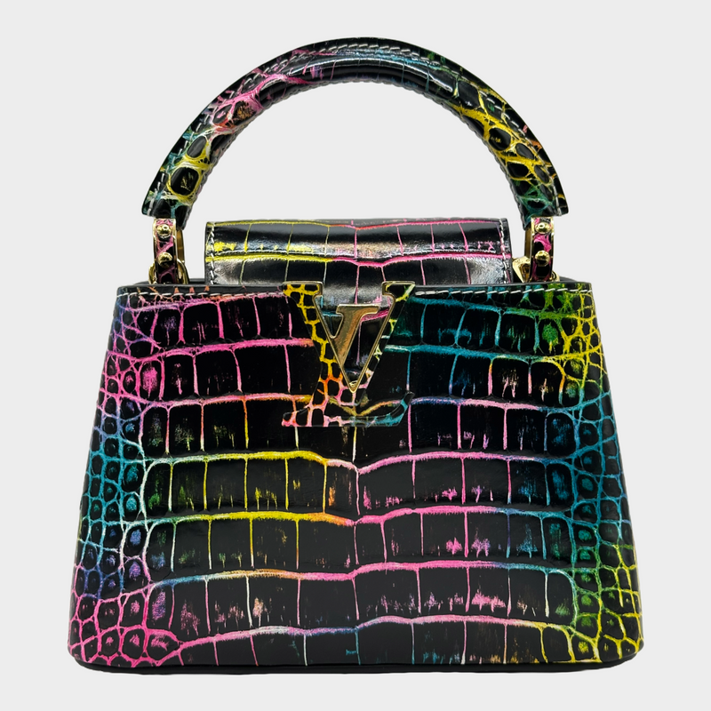Louis Vuitton multicoloured rainbow crocodile Capucines mini handbag
