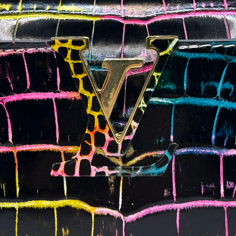Louis Vuitton multicoloured rainbow crocodile Capucines mini handbag