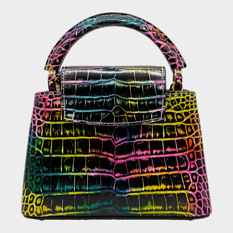 Louis Vuitton multicoloured rainbow crocodile Capucines mini handbag